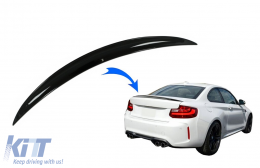 Спойлер за багажник подходящ за BMW 2 Series F22 F87 M2 Купе (2012-2019) Piano Black-image-6083773