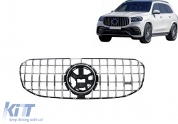 Предна Решетка , подходяща за Mercedes GLS SUV X167 (2019-Up) GT-R Panamericana Дизайн Хром-image-6109800