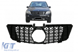 Централна Предна Решетка, подходяща за Mercedes ML W164 (2005-2008) GT-R Panamericana Дизайн Piano Black-image-6087397