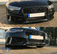 Предна Броня с Решетка подходяща за Audi A6 C7 4G Facelift (2015-2018) RS6 Дизайн-image-6083195