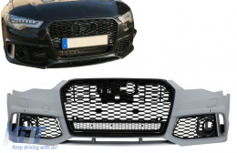 Предна Броня с Решетка подходяща за Audi A6 C7 4G Facelift (2015-2018) RS6 Дизайн-image-6083206