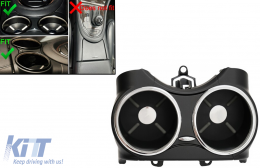 Предна двойна поставка за чаши, подходяща за Mercedes Benz CLS C219 W219 (2003-2010) Черен-image-6086811
