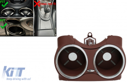 Предна двойна поставка за чаши, подходяща за Mercedes CLS C219 W219 (2003-2010) Червен-image-6086815