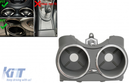 Двойна Предна поставка за чаши, подходяща за Mercedes CLS C219 W219 (2003-2010) Сив-image-6086813