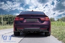 Дефузьор за задна броня , подходящ за BMW 4 Series F32 F33 F36 (2013-2019) Купе Кабрио M Design Ляво двоен изход Черен-image-6085610