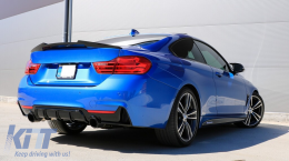 Дефузьор за задна броня подходящ за BMW 4 Series F32 F33 F36 (2013-2019) Купе Кабрио M Design Twin Single Outlet Piano Black-image-6085647