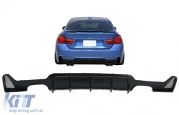 Дефузьор за задна броня подходящ за BMW 4 Series F32 F33 F36 (2013-2019) Купе Кабрио M Design Twin Double Outlet-image-6086408