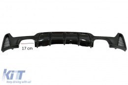 Дефузьор за задна броня , подходящ за BMW 4 Series F32 F33 F36 (2013-2019) Купе Кабрио M Design Twin Double Outlet Piano Black-image-6085522