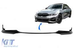 Спойлер на Предна Броня , подходящ за BMW 3 Series G20 Sedan G21 Touring (2018-up) M Sport Piano Black-image-6084767