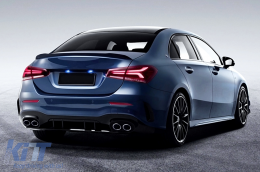 Спойлер за багажник, подходящ за Mercedes A-Class Sedan V177 (2018-up) A45 Дизайн Piano Black-image-6086704