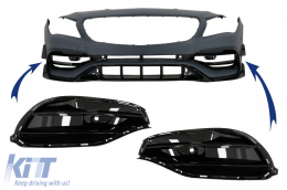 image-57-Странични решетки на Предна Броня , подходящи за Mercedes CLA W117 C117 X117 (2013-2018) Facelift CLA45 Дизайн Piano Black