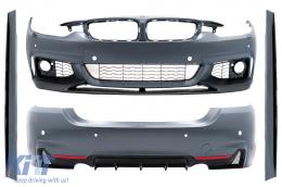 image-29-Пълен комплект за каросерия, подходящ за BMW Серия 4 F36 Grand Купе (2013-2019) M Performance Дизайн Twin Single Outlet Черен
