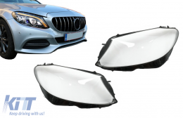 Стъкла за Фарове, лещи, подходящи за Mercedes C-Class W205 Sedan S205 T-Model (2014-2018) Чисто-image-6127300