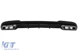 image-4-Задна дифузьор с Хром накрайници за ауспух, подходящ за Mercedes E-Class W212 S212 Facelift (2013-2016) само Спорт пакет Броня