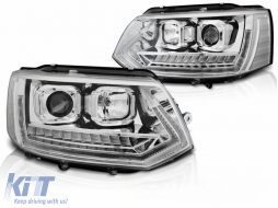 image-38-LED DRL Tube Light Headlights suitable for VW Transporter T5.1 (2010-2015) with Dynamic Turn Signals Chrome