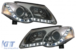 image-46-LED Headlights suitable for VW Passat B6 3C (03.2005-2010) Chrome
