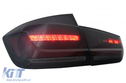 ЛЕД БАР Задни светлини , подходящи за BMW 3 Series F30 Pre LCI & LCI (2011-2019) Черен дим с Динамичен последователни светлини-image-6088381