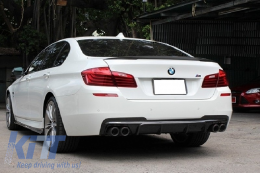 Въздушен дифузьор с двоен изход, подходящ за BMW F10 5 Series (2011-2017) M Design с Накрайници за ауспух Piano Black-image-6087685