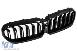 Централна бъбречна Решетка , подходяща за BMW 5 Series G30 G31 LCI (07.2020-up) Double Stripe Дизайн Piano Black-image-6088105