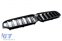 Централна бъбречна Решетка , подходяща за BMW 5 Series G30 G31 LCI (07.2020-up) Double Stripe Дизайн Piano Black-image-6088109