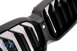 Централна бъбречна Решетка , подходяща за BMW 5 Series G30 G31 LCI (07.2020-up) Double Stripe Дизайн Piano Black-image-6088110