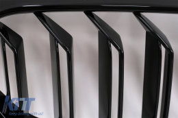 Централна бъбречна Решетка , подходяща за BMW 5 Series G30 G31 LCI (07.2020-up) Double Stripe Дизайн Piano Black-image-6088112