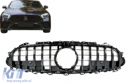 image-0-Централна решетка Подходящ за Mercedes CLS-Class C257 (2018-up) GTR Дизайн Piano Black