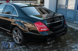 Задна Броня с Накрайници за ауспух Хром за Mercedes S-Class W221 (2005-2013) S65 Дизайн-image-6088553