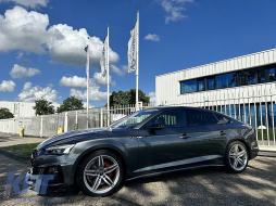 Допълнителен спойлер на предната броня, подходящ за Audi A5 F5 Facelift S-Line (2020-up) Piano Black-image-6107086