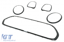 Комплект съраунд Фарове Фарове Решетка Задни светлини Капаци, подходящи за MINI III F55/F56 Хечбек F57 Кабриолет (2014-нагоре) Piano Black-image-6090470
