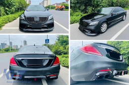 Боди комплект Предна Броня Липна и въздушен дифузьор подходящ за Mercedes S-Class W222 Facelift S65 S63 (07.2017-08.2020) Седан-image-6090657