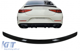 Спойлер на капака на багажника подходящ за Mercedes CLS C257 (2018-Up) Piano Black-image-6093184