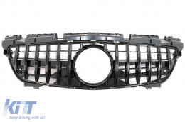 Предна Решетка с Долна решетка решетка, подходяща за Mercedes SLK-Class R172 (2011-2015) GT-R Panamericana Дизайн Черен-image-6090213