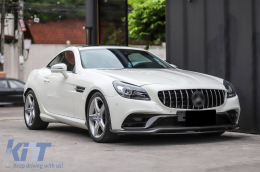 Предна Решетка , подходяща за Mercedes SLC-Class R172 Facelift (2016-2019) GT-R Panamericana Дизайн Черен/ Хром-image-6090211
