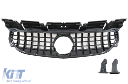 Предна Решетка , подходяща за Mercedes SLC-Class R172 Facelift (2016-2019) GT-R Panamericana Дизайн Piano Black-image-6090203