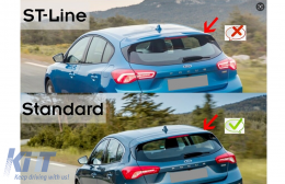 Допълнителна капачка за Антикрило, крило, подходяща за Ford Focus MK4 Хечбек (2018-нагоре) Piano Black-image-6277150