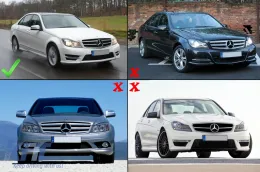 Удължение на Спойлер на Предна Броня , подходящо за Mercedes C-Class W204 S204 C204 Спортна линия (2011-2014) Piano Black-image-6091208