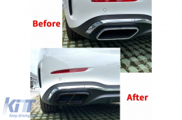 Рамки за накрайници за ауспух, подходящи за Mercedes C-Class W206 S206 Спортна линия (2021-Up) Piano Black-image-6091612