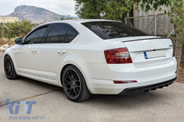 Въздушен дифузьор на Задна Броня , подходящ за Skoda Octavia III 5E Sedan Wagon (2013-2019) Piano Black-image-6089915