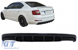 Въздушен дифузьор на Задна Броня , подходящ за Skoda Octavia III 5E Sedan Wagon (2013-2019) Piano Black-image-6089916