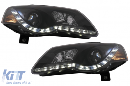 image-66-LED DRL Headlights suitable for VW Passat B6 3C (03.2005-2010) Black