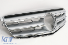 Предна Решетка , подходяща за Mercedes C-Class W204 S204 Лимузина Комби (2007-2014) Спорт Сребърен-image-6091382
