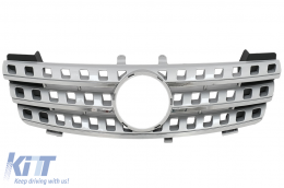 image-74-Централна Предна Решетка подходяща за Mercedes ML W164 (2005-2008) Хром