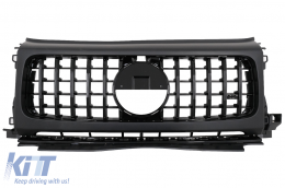 Предна Решетка с Капаци за фарове, подходящи за Mercedes G-Class W464 W463A & G63 AMG (06.2018-Up) GT-R Panamericana Дизайн Piano Black-image-6091904