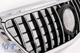 Централна решетка подходяща за Mercedes V-Class W447 (2014-03.2019) GTR Panamericana Дизайн Черен Хром-image-6091946