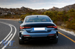 Дифузьор на Задна Броня с накрайници за ауспух, подходящ за BMW 4 Series G22 G23 M Sport (2020-up) M440i Дизайн Черен-image-6094724