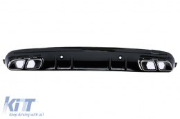 image-3-Дефузьор за задна броня , подходящ за Mercedes C-Class W205 S205 (2014-2020) C63S Дизайн Сребърен Tips Само за AMG Спортна линия