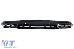 Дефузьор за задна броня , подходящ за Mercedes C-Class W205 S205 (2014-2020) C63S Дизайн Сребърен Tips Само за AMG Спортна линия-image-6091961
