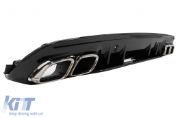 Дефузьор за задна броня , подходящ за Mercedes C-Class W205 S205 (2014-2020) C63S Дизайн Сребърен Tips Само за AMG Спортна линия-image-6091963