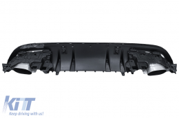 Дефузьор за задна броня , подходящ за Mercedes C-Class W205 S205 (2014-2020) C63S Дизайн Сребърен Tips Само за AMG Спортна линия-image-6091967